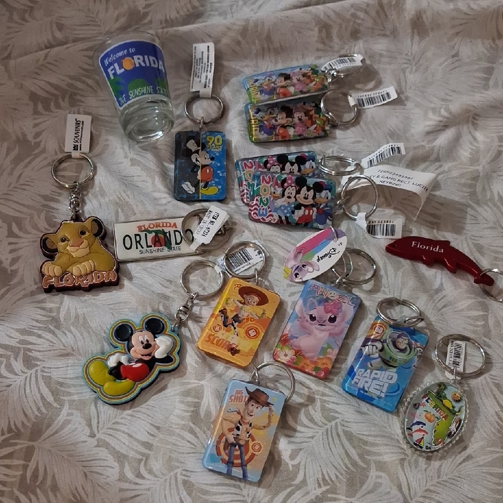 Disney Keychain Lot with Mickey & Friends - Colorful Character Designs 3 For $5,